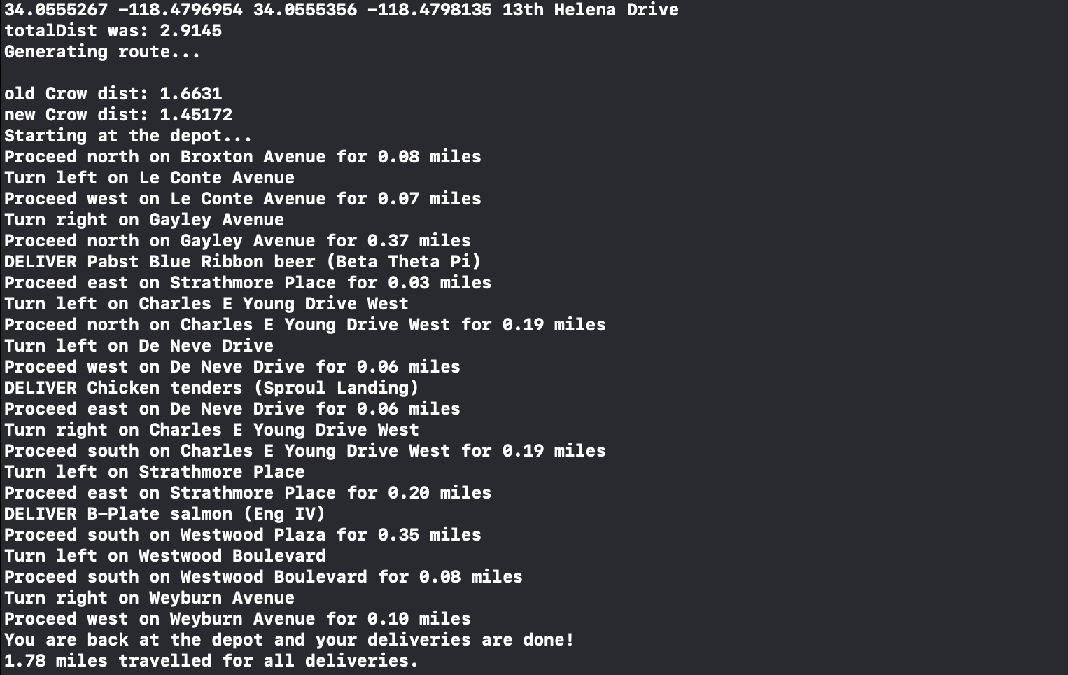 A picture of GooberEats output